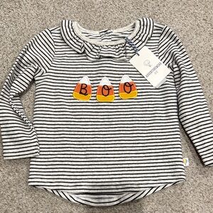 Halloween Candy Corn Striped Long Sleeve Shirt